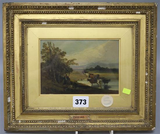 Attributed to John Crome (1768-1821), Rural landscape with cattle and herdsman